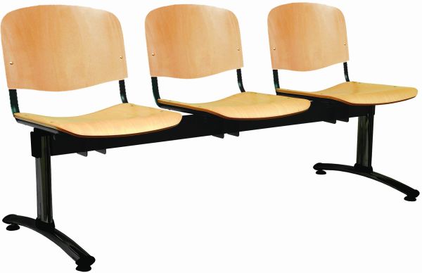 IMPERIA BUK - 3-sedadlo, kostra èierna, sedadlá a operadlá buková preglejka